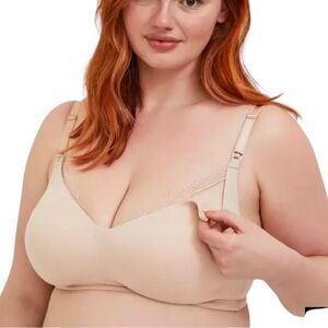 Torrid Dream Wire-Free Nursing Bra Nude size 46C